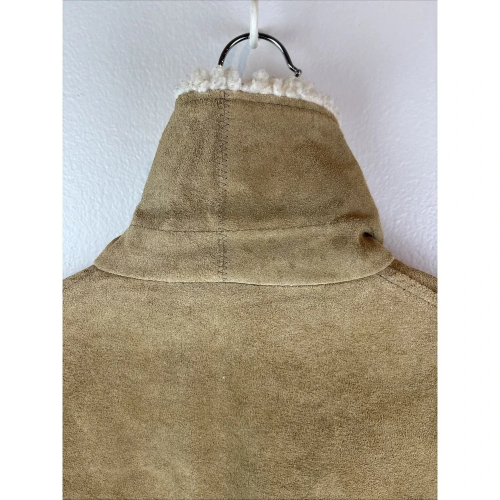 Vintage Sears Western Outdoor Wear Sherpa Suede Jacket Size Medium 1970s‎